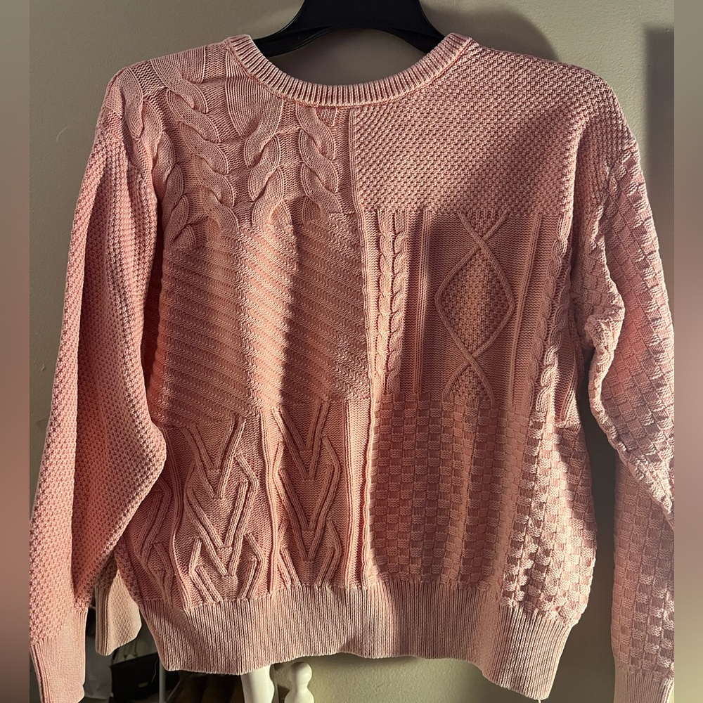 Orange checkered print sweater